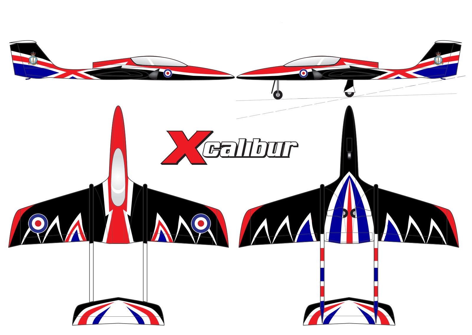 JSM Xcalibur+ Large sports jet RAF Scheme - Click Image to Close