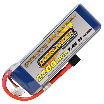 2200mAh 2S 7.4v 35C LiPo with Deans JST-XH - Click Image to Close